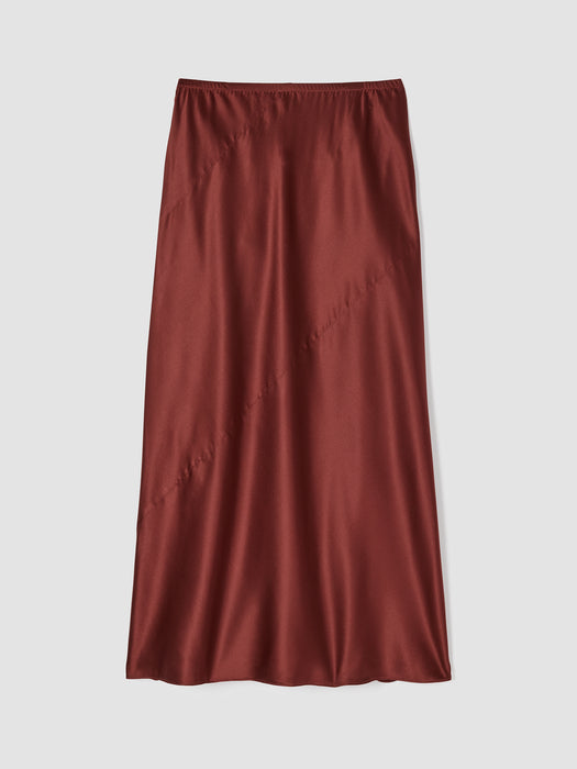 Stretch Silk Charmeuse Bias Skirt