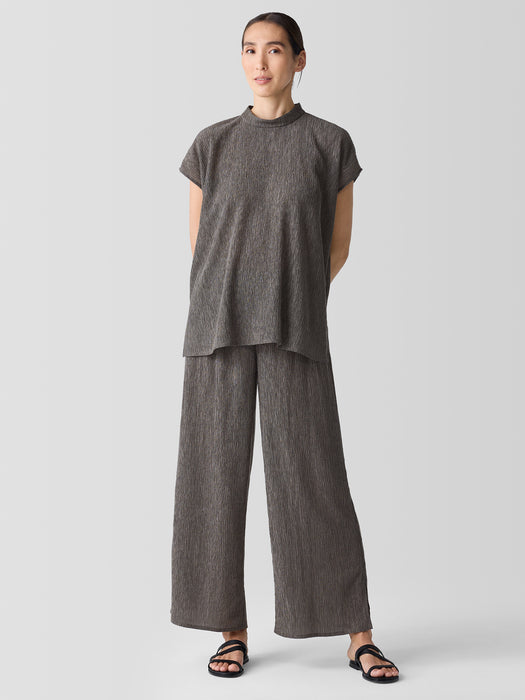 Woven Pliss&eacute; Wide-Leg Pant