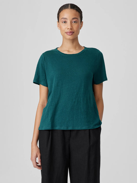 Organic Linen Jersey Crew Neck Tee