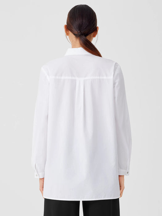 Washed Organic Cotton Poplin Classic Collar Shirt