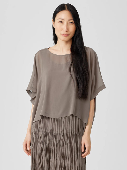 Sheer Silk Georgette Poncho