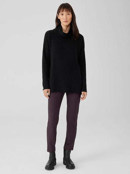 Cotton and Recycled Cashmere Turtleneck Long Top