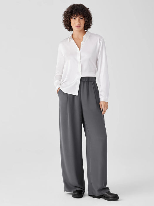 Silk Double Crepe Wide-Leg Pant