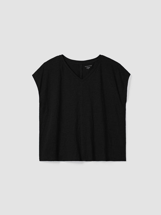 Organic Linen Jersey V-Neck Tee