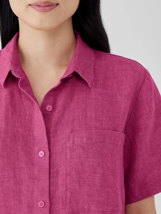 Washed Organic Linen D&eacute;lav&eacute; Shirtdress