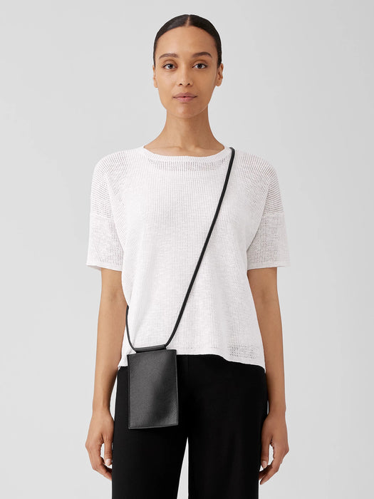 Textured Italian Leather Phone Pouch
