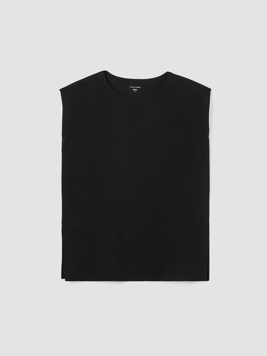 Pima Cotton Stretch Jersey Bateau Neck Long Top