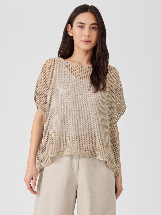 Organic Linen D&eacute;lav&eacute; Bateau Neck Top