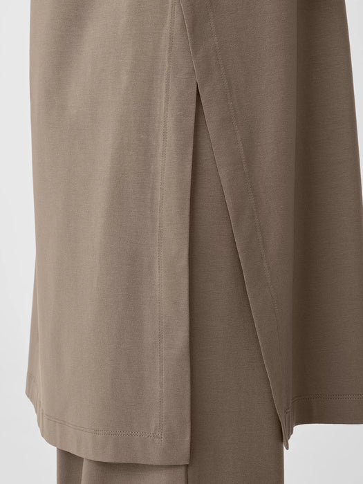 Stretch Jersey Knit Mock Neck Long Tank