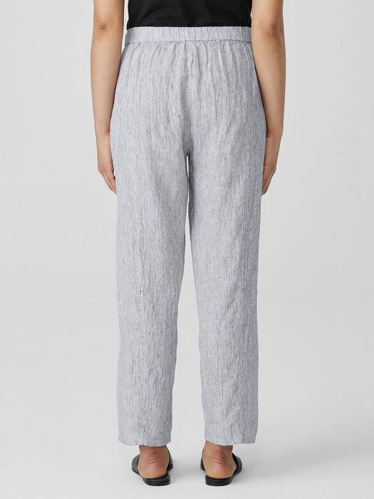 Striped Organic Linen Crinkle Lantern Pant