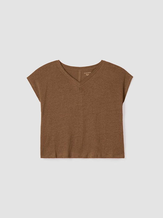 Organic Linen Jersey V-Neck Tee
