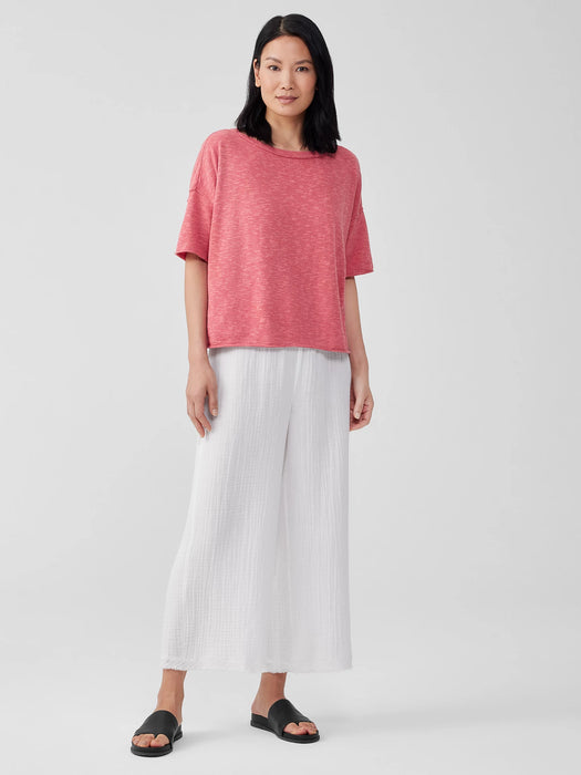 Organic Linen Cotton Slub Bateau Neck Top