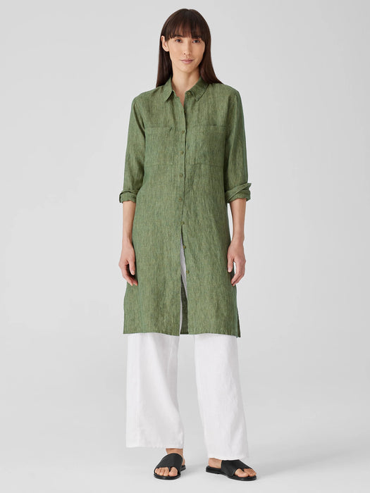 Washed Organic Linen D&eacute;lav&eacute; Shirtdress
