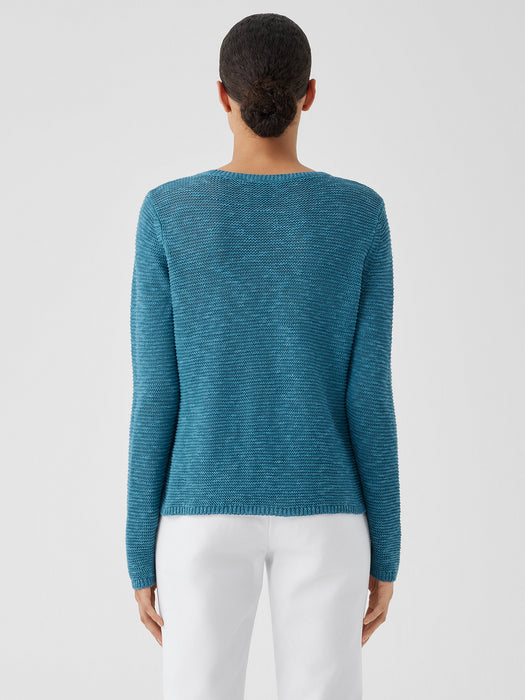 Organic Linen Cotton Slub Crew Neck Top