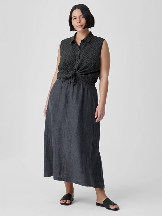 Washed Organic Linen D&eacute;lav&eacute; Cargo Skirt