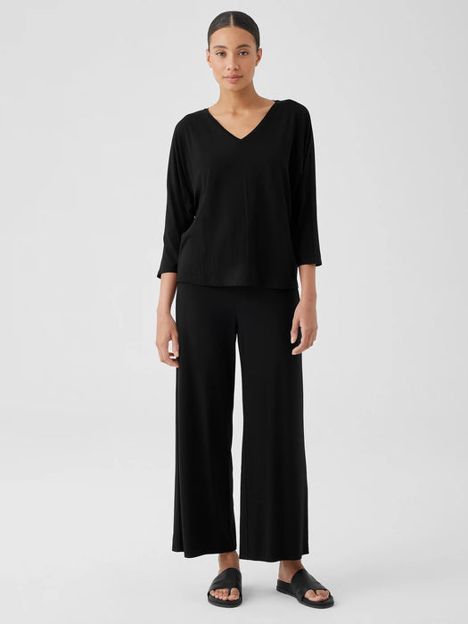 Stretch Jersey Knit Wide-Leg Pant
