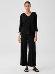 Stretch Jersey Knit Wide-Leg Pant