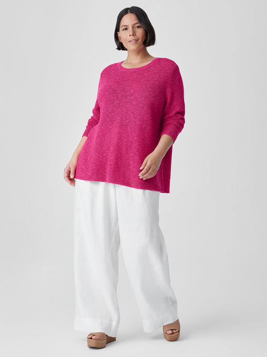 Organic Linen Cotton Slub Crew Neck Top