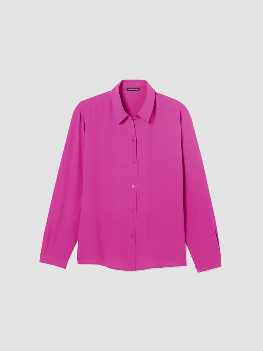 Silk Georgette Crepe Classic Collar Shirt