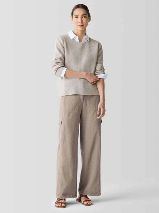 Peruvian Organic Cotton Crepe Crew Neck Top