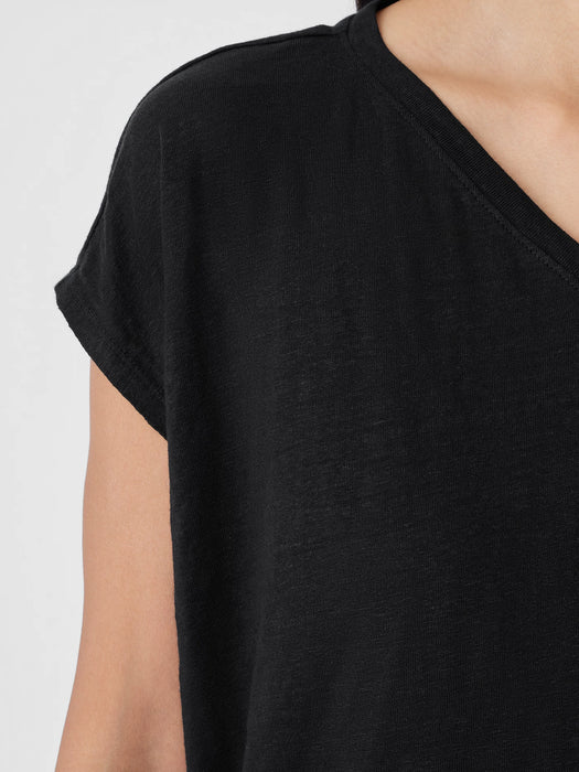 Organic Linen Jersey V-Neck Tee