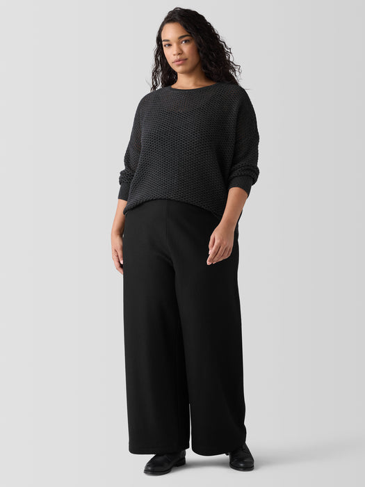 Felted Wool Jersey&nbsp;Wide-Leg Long Pant in Regenerative Wool