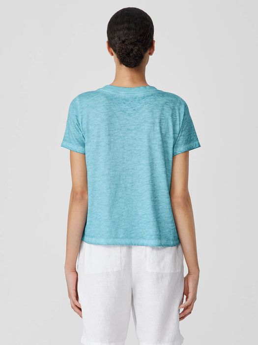 Organic Cotton Hazy Slub V-Neck Tee