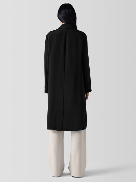 Silk Double Crepe Long Blazer