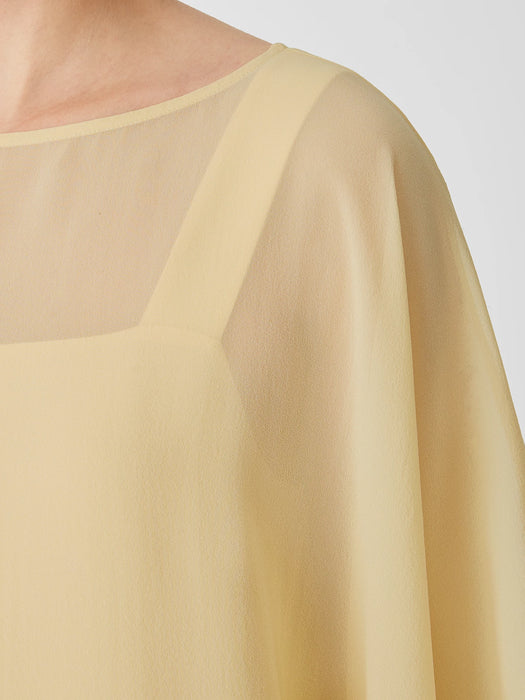 Sheer Silk Georgette Poncho