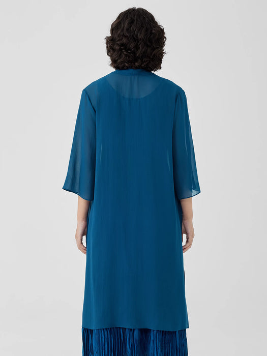 Sheer Silk Georgette High Collar Jacket