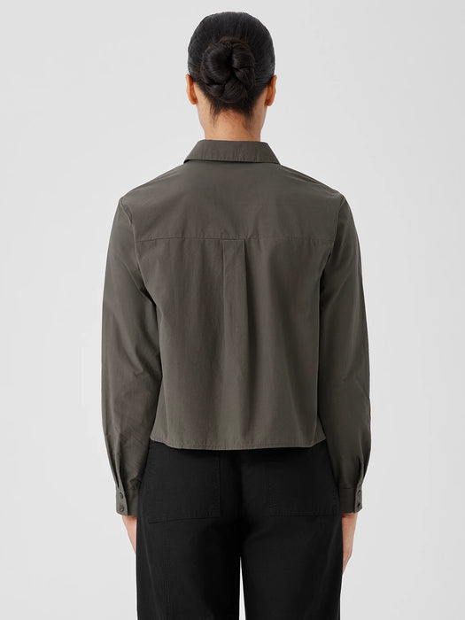 Washed Organic Cotton Poplin Classic Collar Short Shirt