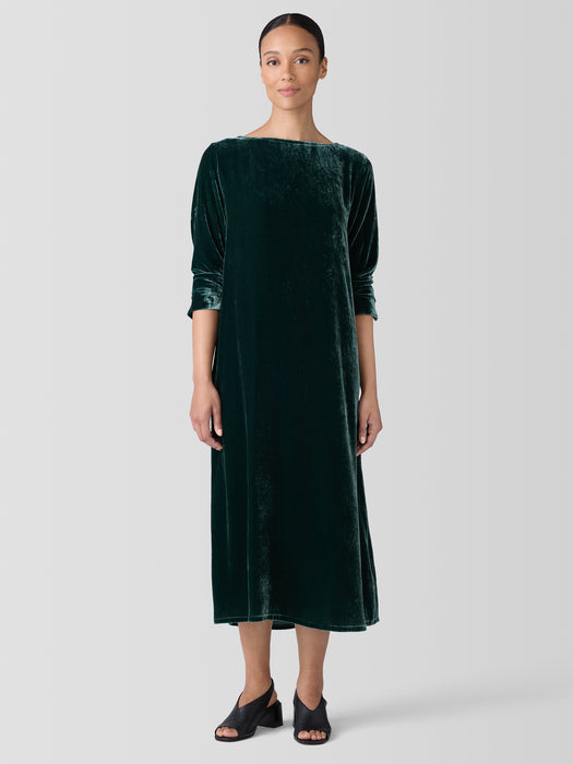 Velvet Bateau Neck Dress