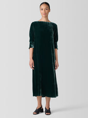 Velvet Bateau Neck Dress