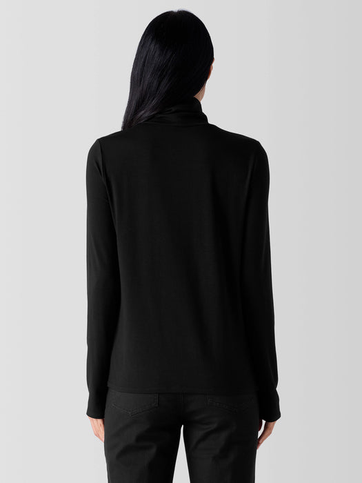 Sheer Knit Turtleneck Top