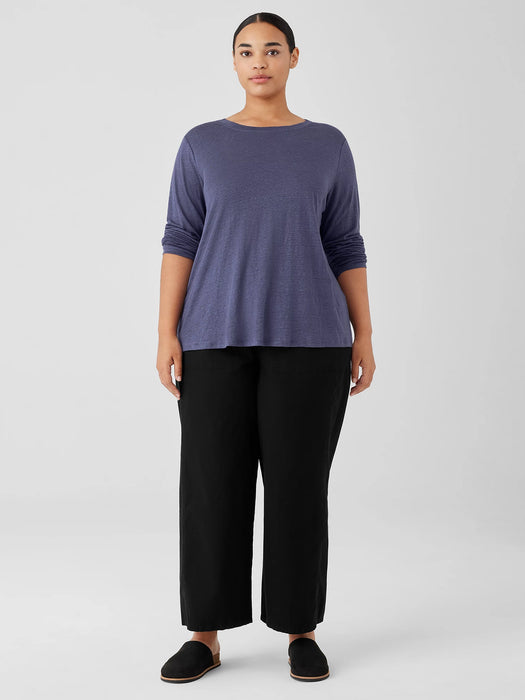 Organic Linen Jersey Crew Neck Top