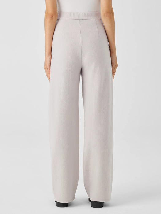 Boiled Wool Jersey Pleated Wide-Leg Pant