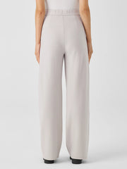 Boiled Wool Jersey Pleated Wide-Leg Pant