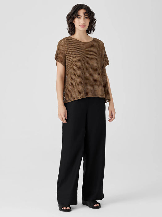 Organic Linen D&eacute;lav&eacute; Bateau Neck Top