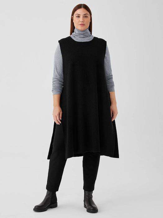 Lightweight Boiled Wool Bateau Neck Long Top&nbsp;in Regenerative Wool