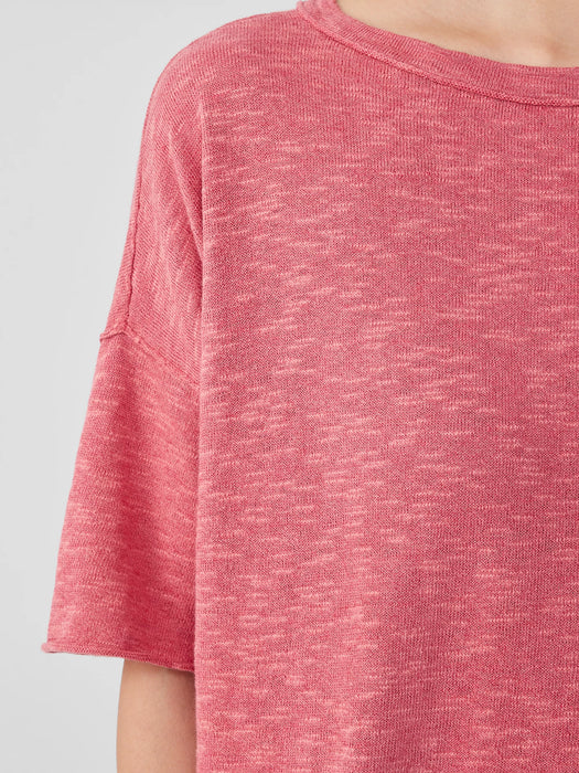 Organic Linen Cotton Slub Bateau Neck Top
