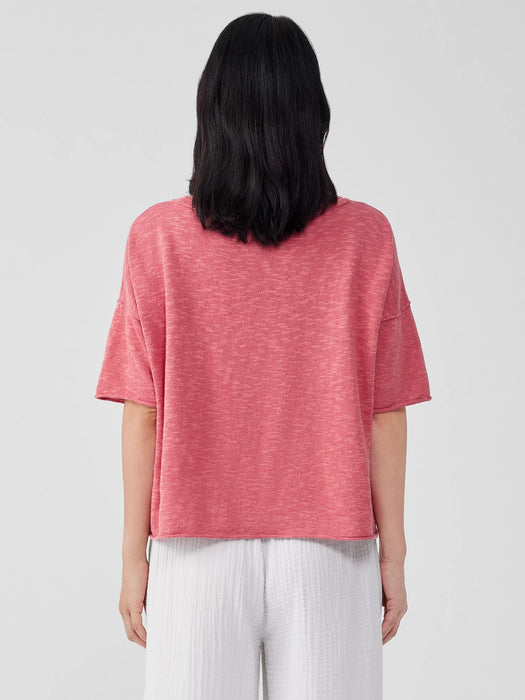 Organic Linen Cotton Slub Bateau Neck Top