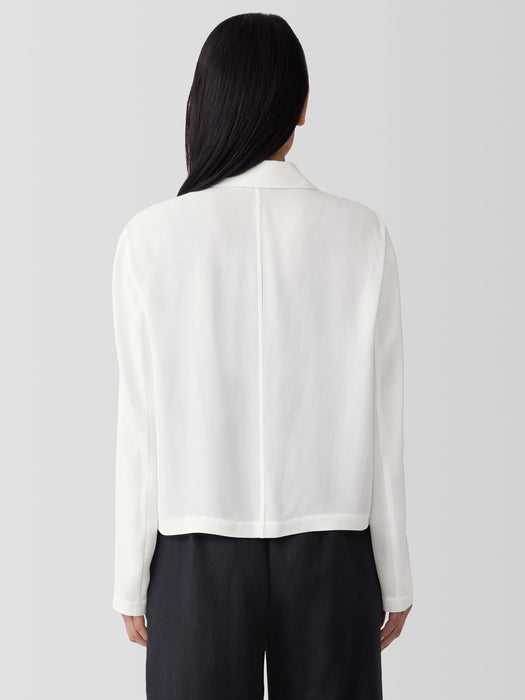 Silk Georgette Crepe Cropped Blazer