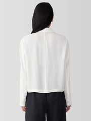 Silk Georgette Crepe Cropped Blazer