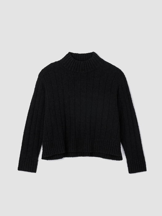 Cotton Fluff Rib Turtleneck Top