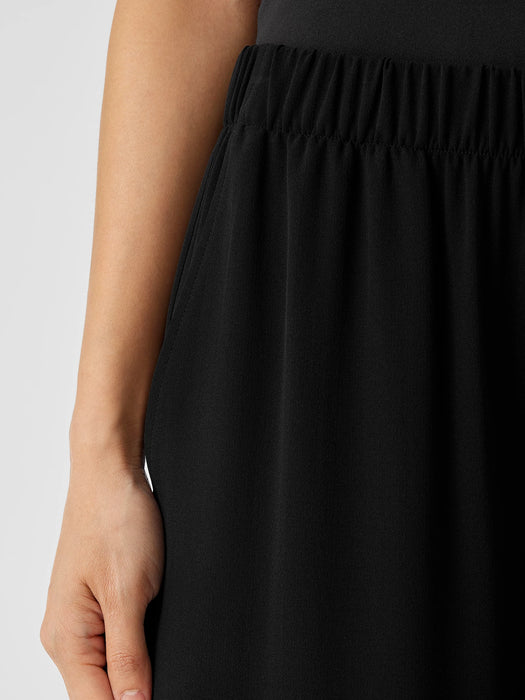 Silk Georgette Crepe Wide-Leg Pant