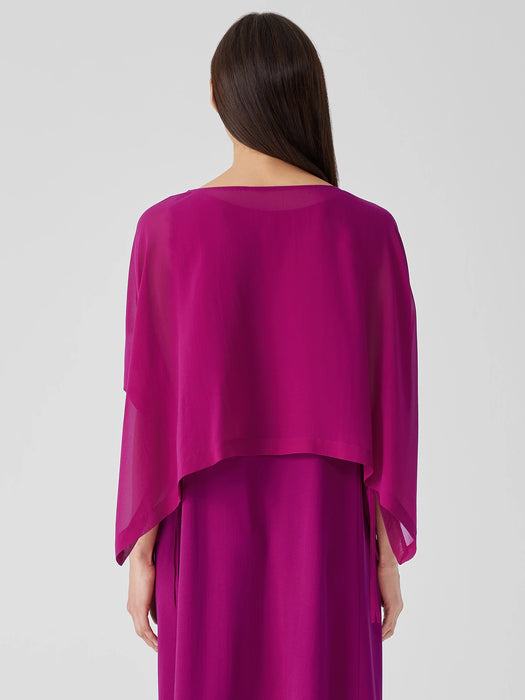 Sheer Silk Georgette Poncho