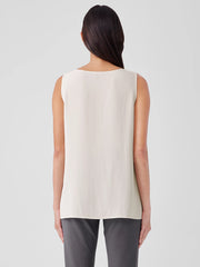 Silk Georgette Crepe Ballet Neck Tank