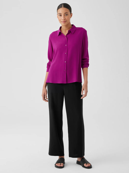 Silk Georgette Crepe Classic Collar Shirt