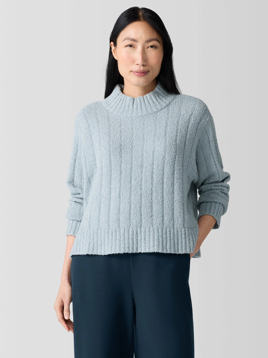 Cotton Fluff Rib Turtleneck Top