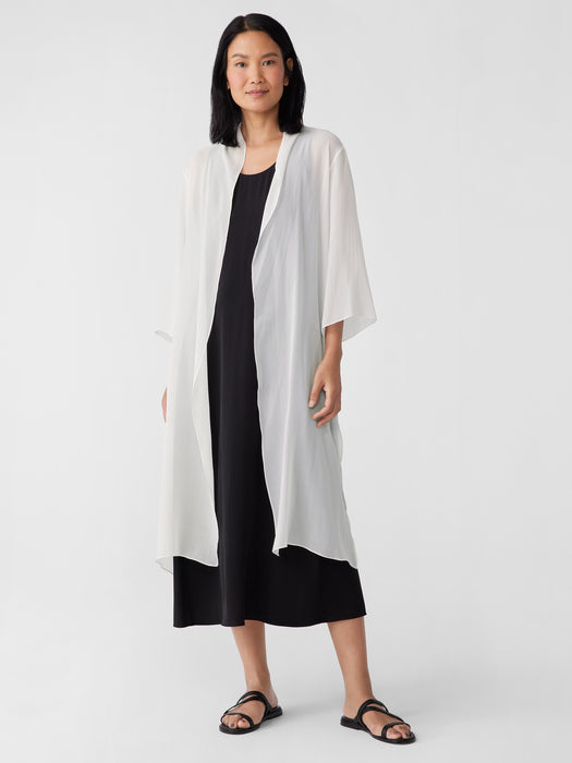 Sheer Silk Georgette High Collar Jacket